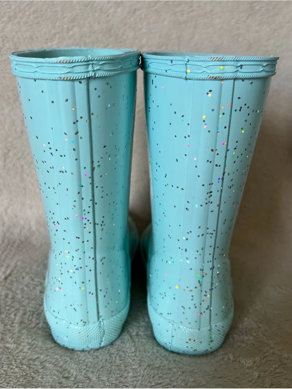 NWT Hunter Toddler Light Blue Speckle Rain Boot